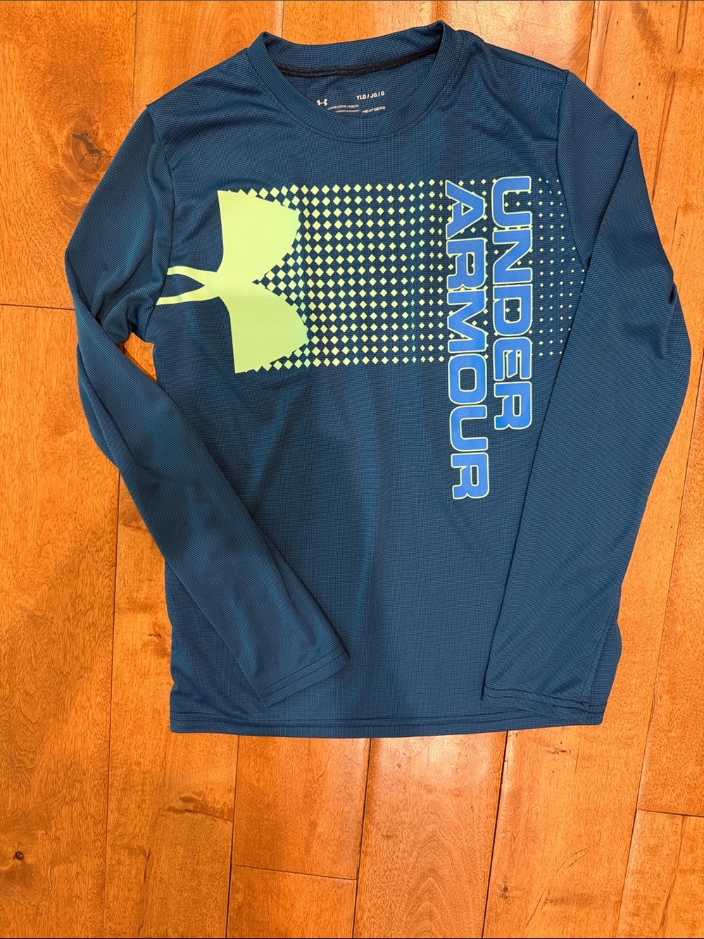 Under Armour Teal  Long-Sleeve Performance Tee with Lime Logo